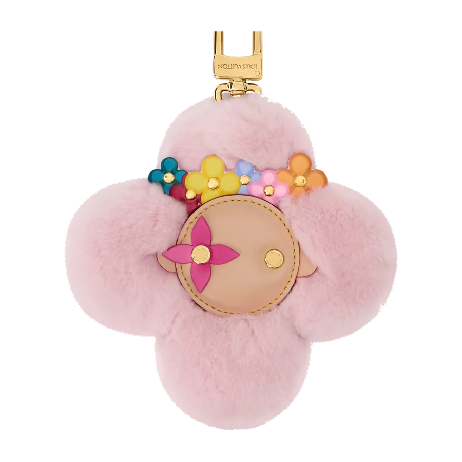 Porte-clés couronne de fleurs Vivienne Head — Rose poudré