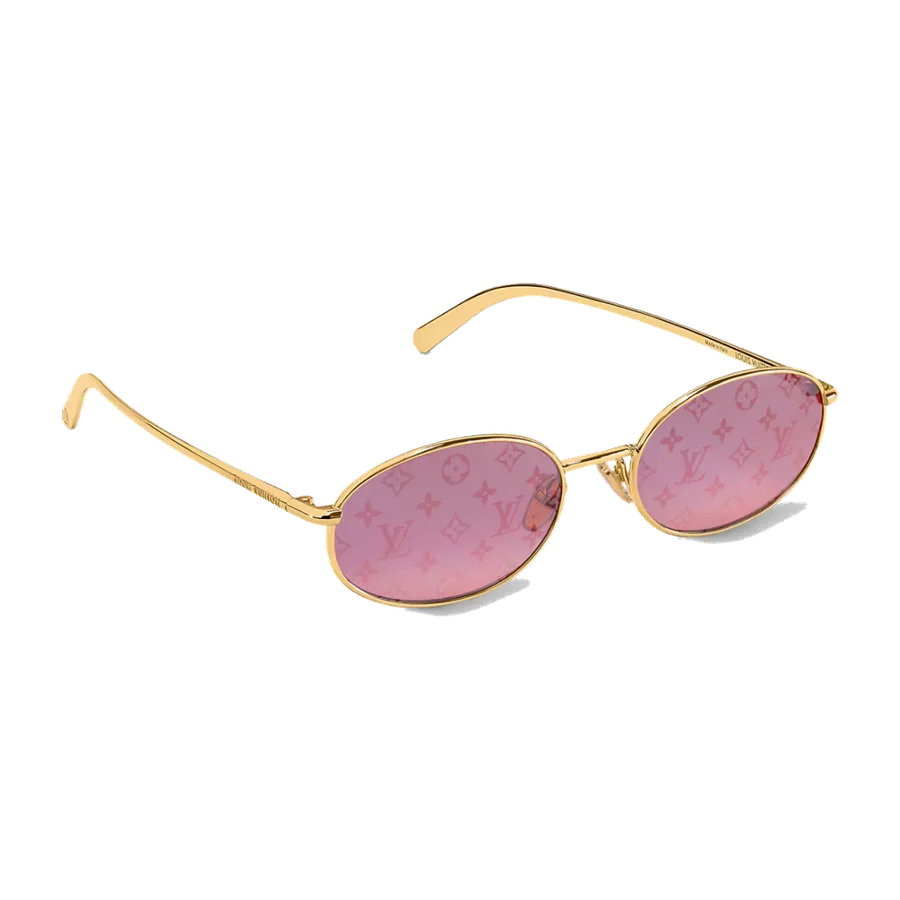 Lunettes de soleil ovales brillantes LV — Rose & Or